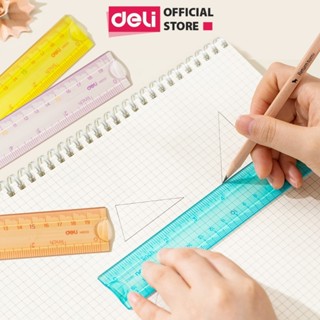 Thước kẻ dẻo EcoPVC 20/30cm Deli Trong Suốt Số Dễ Nhìn Và Đo Chính Xác Chất liệu nhựa an toàn Phù hợp với học sinh
