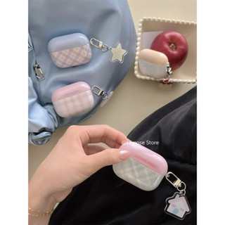 Vỏ bảo vệ AirPods Pro2 mới Mặt dây chuyền kẻ sọc tương phản màu kem mùa hè cho Apple AirPods Pro AirPods 1 2 3 Tai nghe không dây có dây đeo