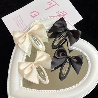 5 Kẹp tóc nơ satin màu trơn