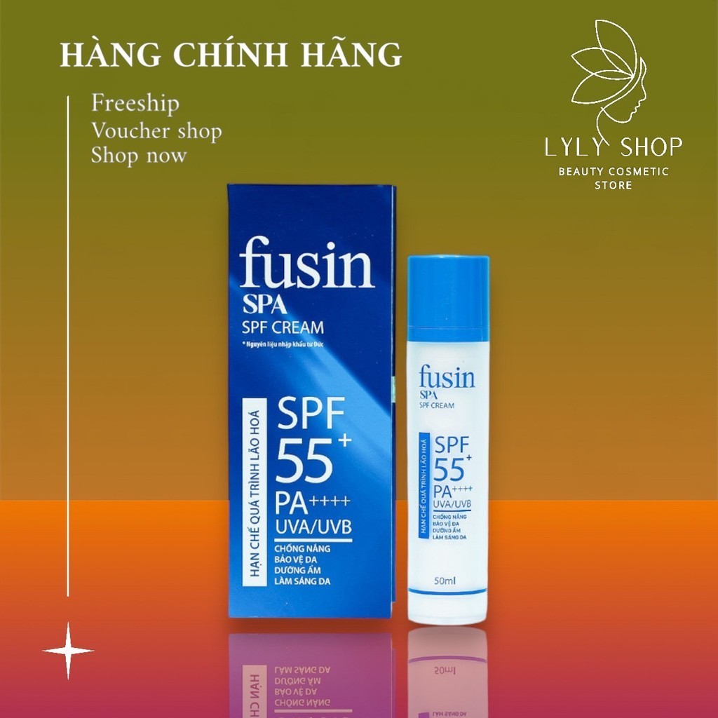 Kem chống nắng FUSIN SPA SPF CREAM 55+ PA++++ dưỡng da, chống tia UV giúp ngăn ngừa nám, Lọ 30g