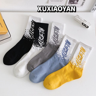Xuxiaoyan Tất thể thao mùa thu đông ins Rock mới - và - Board Sport Star dành cho nam và nữ Chơi Old Medium Rudolph