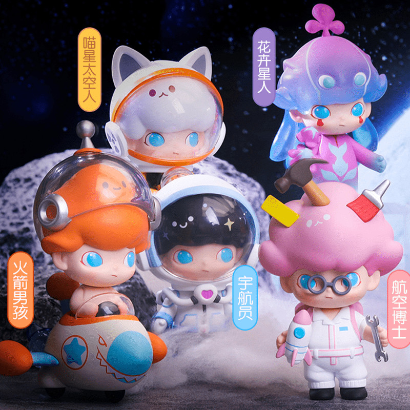 POPMART POPMART DIMOO Dòng du lịch không gian Meow Star Spaceman Đồ chơi búp bê