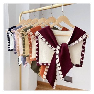  Mùa Xuân Mùa Hè Dệt Kim Khăn Choàng Nhỏ Thắt Nút Len Ngoài Thu Đông Influencer Nữ Vai Giả Cashmere Bảo Vệ Cột Sống Cổ Tử Cung 