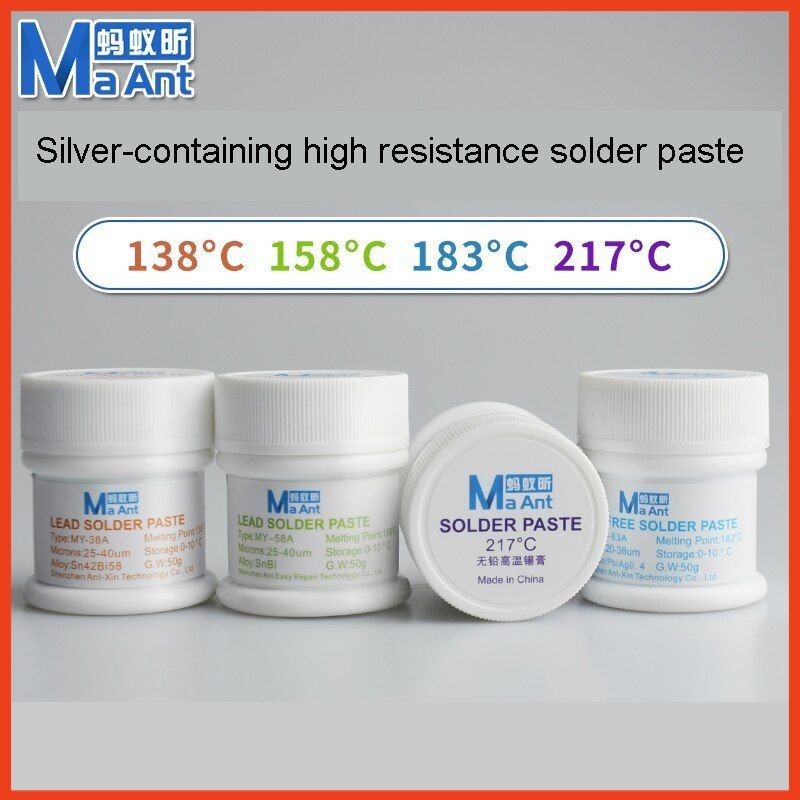 Thiếc hàn dùng làm chân IC, CPU BGA, hàn socket, câu dây, hàn cáp điện thoại MAANT, MECHANIC, RELIFE 138°C, 183°C, 217°C