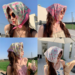 Bông vải hoa nhỏ vuông khăn,Nghệ thuật Vintage hoa mùa hè headband,Nhỏ tươi tam giác headband tóc