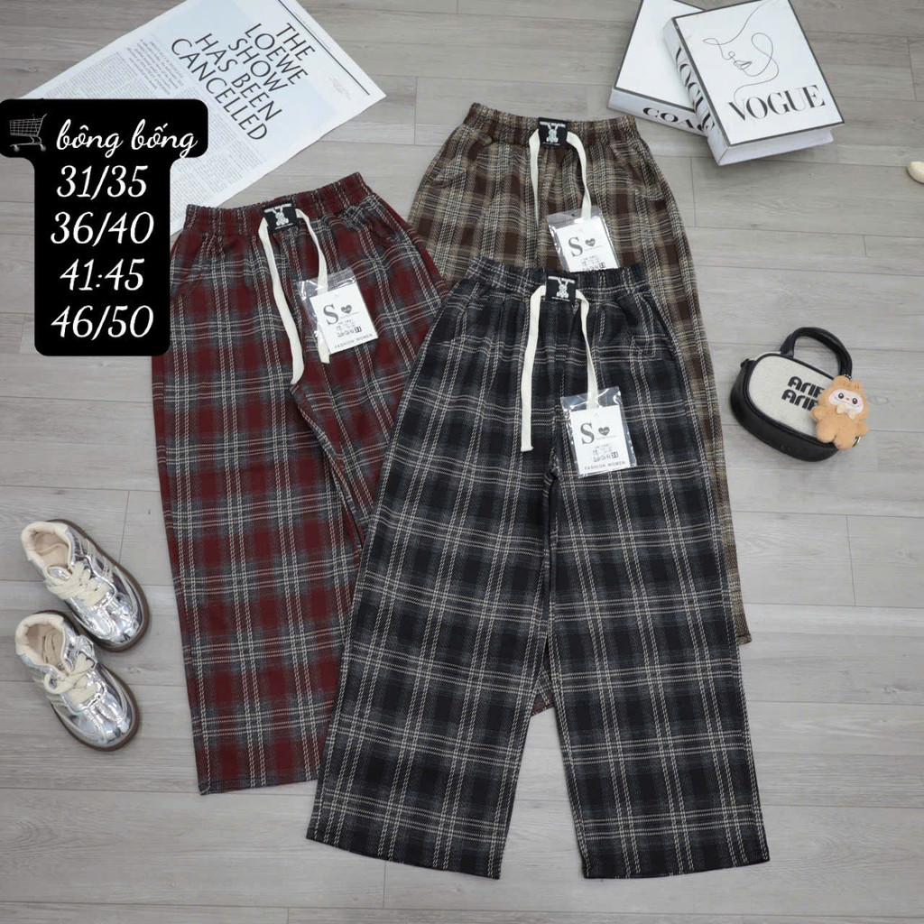quần suông sọc kẻ bé gái size đại 30-55kg, Quần Ống Rộng Bé Gái BERNIER Hàn quốc 9 10 11 12 13tuổi