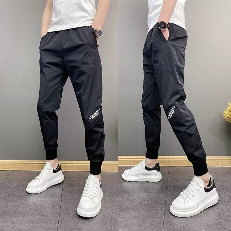 2025 Quần Nam Sọc Khâu Quần Legging Quần Legging Màu Trơn Quần Legging Co Giãn Eo Phù Hợp Với Quần S