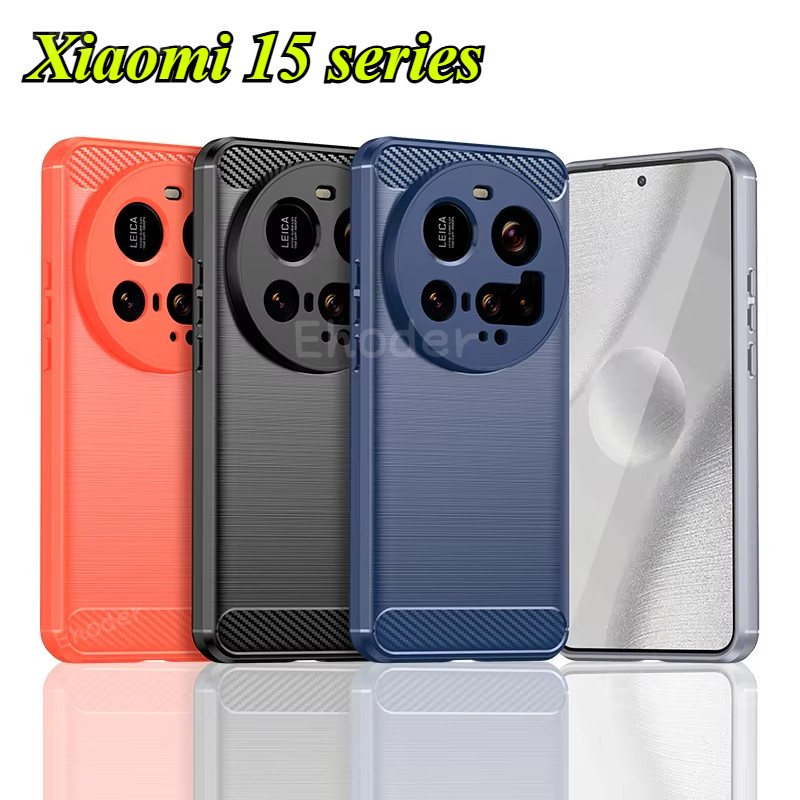 Ốp Cao Su Silicon Cho Xiaomi 15 14 Ultra Pro 5G 2025 Ốp điện thoại Sợi Carbon Cho Mi15 Mi15Ultra 15P