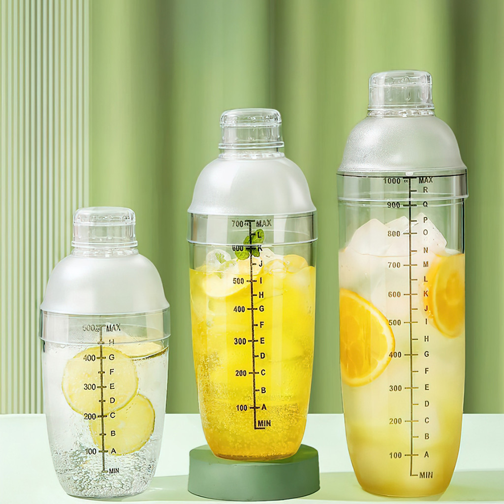 Bình Lắc Shaker nhựa chia vạch đen size 350 - 500 - 700- 1000 ml Loại Tốt Shaker bottle - WILLEM