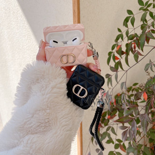  Thời Trang Da Họa Tiết Kim Cương Ốp Lưng Cho Apple Airpods 1 2 3rd 4rd Pro 2 Dây Thiết Kế Dành Cho Airpods Pro 2 bluetooth Tai Nghe Sạc Hộp Bảo Quản Chống Rơi 