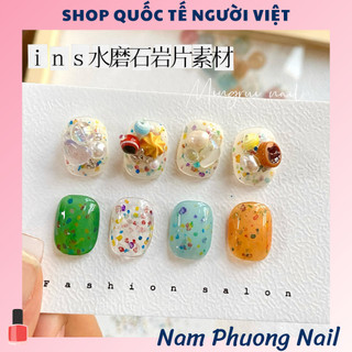 Nhũ rắc hạt to Nail đính móng mùa hè