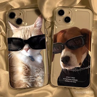 Kính râm Cat Dog Apple 14 Vỏ điện thoại iphone13pro / 11 / 12 / xsmax / 6 / 7 / 8 Bao gồm tất cả RK9D