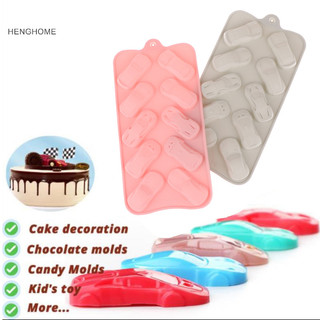 Henghome 1 Khuôn Làm Bánh Xe Hình Sô Cô La Đá Khối Khuôn Dụng Cụ Nhà Bếp Nướng Silicon Decorag Đua Xe Đồ Chơi TFG