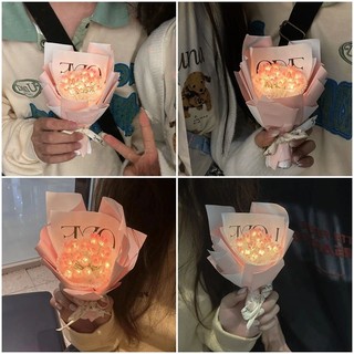 Lãng Mạn Mini Tulip Đèn Ngủ DIY Quà Tặng Sinh Nhật Bó Hoa Chất Liệu Phụ Kiện Quà Tặng Ngày Của Mẹ