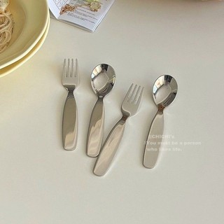 Dĩa và thìa ăn bằng thép không gỉ, Thìa ăn Mini dễ thương, Thìa ăn cho trẻ em