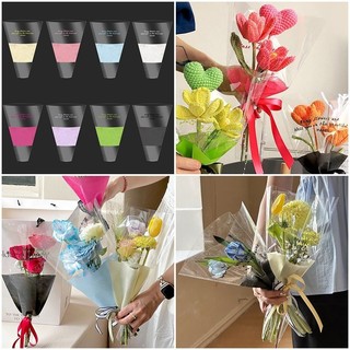 Túi đóng gói nhựa đầy màu sắc Ins Túi đóng gói hoa trong suốt Chất liệu đóng gói Bó hoa Ngày của mẹ Đồ dùng quà tặng