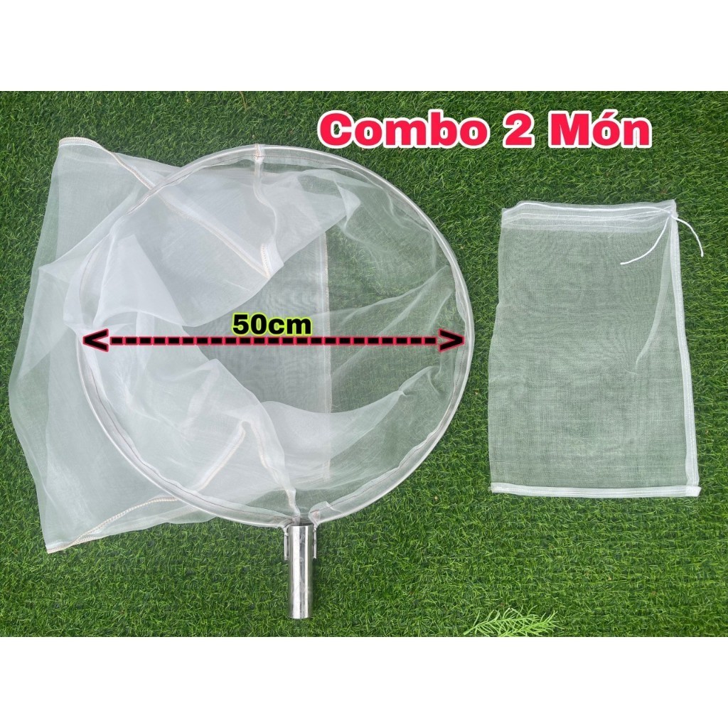 Vợt cào cào Vợt châu chấu tiện lợi tặng kèm túi lưới Inox 304 cao cấp đường kính 50cm hiệu quả LONGC