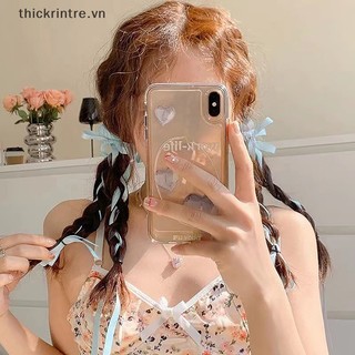 Kẹp dây tóc ruy băng tiểu thư LAGU màu pastel trơn cột tóc dễ thương phong cách Hàn Quốc sang trọng