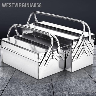 Westvirginia058 Hộp đựng dụng cụ đúc hẫng Kim loại gấp di động Bảo trì tự Sắp xếp lưu trữ Thép không gỉ 3 lớp 5 khay