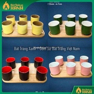 Ly cốc trụ uống nước, tách trà cà phê 180ml, ca, cốc sắc màu, gốm sứ bát tràng - bát tràng xanh
