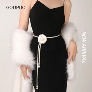 GOUPDO Thắt lưng, Váy hoa trà Dây trang trí Thắt lưng nữ, Phụ kiện quần áo thanh lịch ngọt ngào Dây thắt lưng