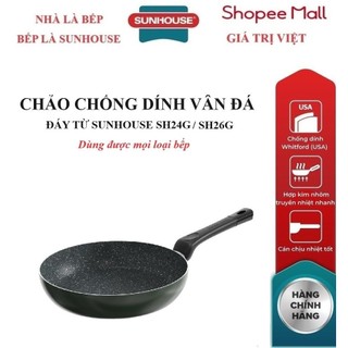 Chảo chống dính vân đá đáy từ sunhouse sh24g/ sh26g