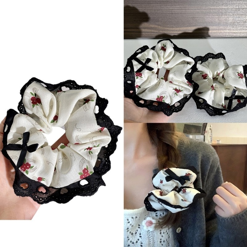 Dây buộc tóc linh sam Scrunchies Dây buộc tóc nhiều lớp Dây buộc tóc Scrunchies Nhẫn tóc