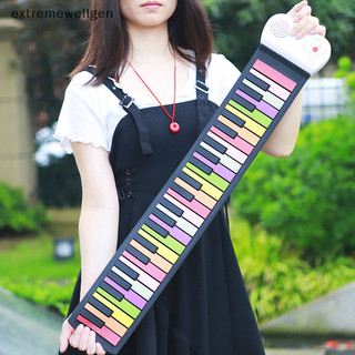 49 phím cuộn tay đàn piano di động có thể gập lại nhiều màu sắc bàn phím cuộn tay đàn piano điện chìa khóa mưa sạc trẻ em quà tặng llf