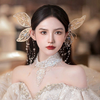 Kẹp tóc xoăn hình hoa & bướm bằng pha lê thời trang cho nữ