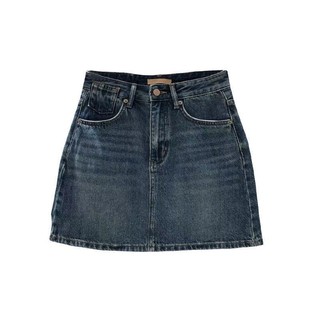 Jiashuchen Phiên Bản Hàn Quốc Retro Denim Váy Ngắn Mùa Hè Phong Cách Mới Váy Chữ A Hàng Châu Âu Eo Cao Tất Cả Trận Đấu Mỏng Hơn Nhìn Phong Cách Phương Tây Trượt Tuyết Chữ A
