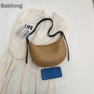  Túi rơm dệt Túi đi biển cỡ lớn Túi Tote thông thường Túi lưỡi liềm dành cho nữ và bé gái
