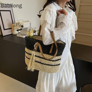  Túi Tote dệt rơm dành cho nữ Túi đeo vai dệt tua rua cho kỳ nghỉ du lịch