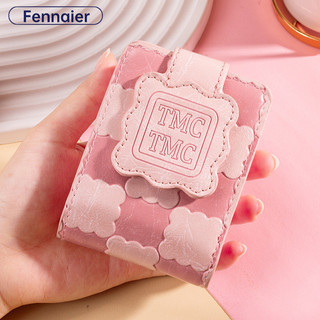 Fennaier Nữ Miệng Phong Bì Màu Đỏ Đơn Giản ins Phong Cách Đào Bột Hàn Quốc Bảo Quản Nhỏ Di Động Trang Điểm Son Dưỡng Môi Túi Có Gương