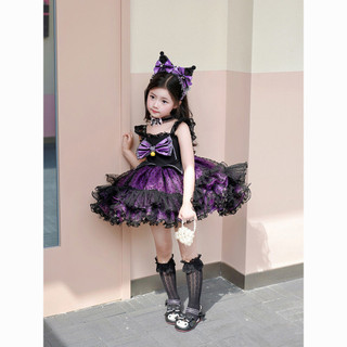 Kuromi đầm công chúa mùa hè nơ cô gái váy tím gothic cô gái trẻ em❤6.11❤