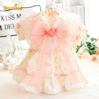 Quần Áo Cho Chó Mùa Xuân Mùa Hè Mỏng Phong Cách Công Chúa Mèo Giữa Mùa Hè Váy Hoa Ngọt Ngào Cho Chó Nhỏ Váy Teddy