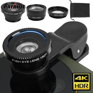 Bộ ống kính máy ảnh điện thoại 3 trong 1 - Ống kính góc rộng, Ống kính Macro, Ống kính mắt cá - Có kẹp Selfie - Đa năng, di động, có túi đựng - Kẹp ống kính máy ảnh trên điện thoại di động
