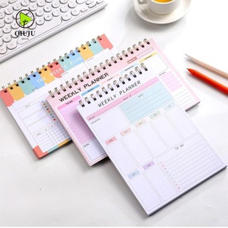 Qiuju Kế hoạch hàng tuần, Sách chương trình nghị sự tiếng Anh A5 2024, Danh sách việc cần làm chất lượng cao Lịch trình Tạp chí Notepad Trường học Văn phòng