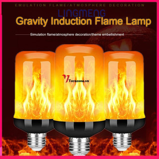 Bóng đèn led lingmeng b22 e27 hiệu ứng ngọn lửa 4 chế độ trang trí sân vườn / ngọn lửa