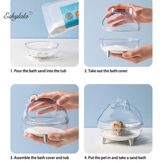 Hamster Phòng Tắm Trong Suốt Thú Cưng Nhỏ Cát Tắm Lồng Dung Tích Lớn Ngăn Ngừa Bắn Tắm Hộ Gia Đình Có Thể Xem Được Phòng Tắm Trong Suốt