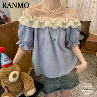 Áo Kiểu Tay Phồng Trễ Vai Thời Trang Mùa Hè Quyến Rũ Cho Nữ