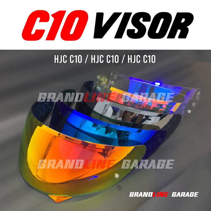 [ReadyStock] Ống kính che C10 HJC Khói đậm trong suốt Màu đỏ Xanh vàng Bạc