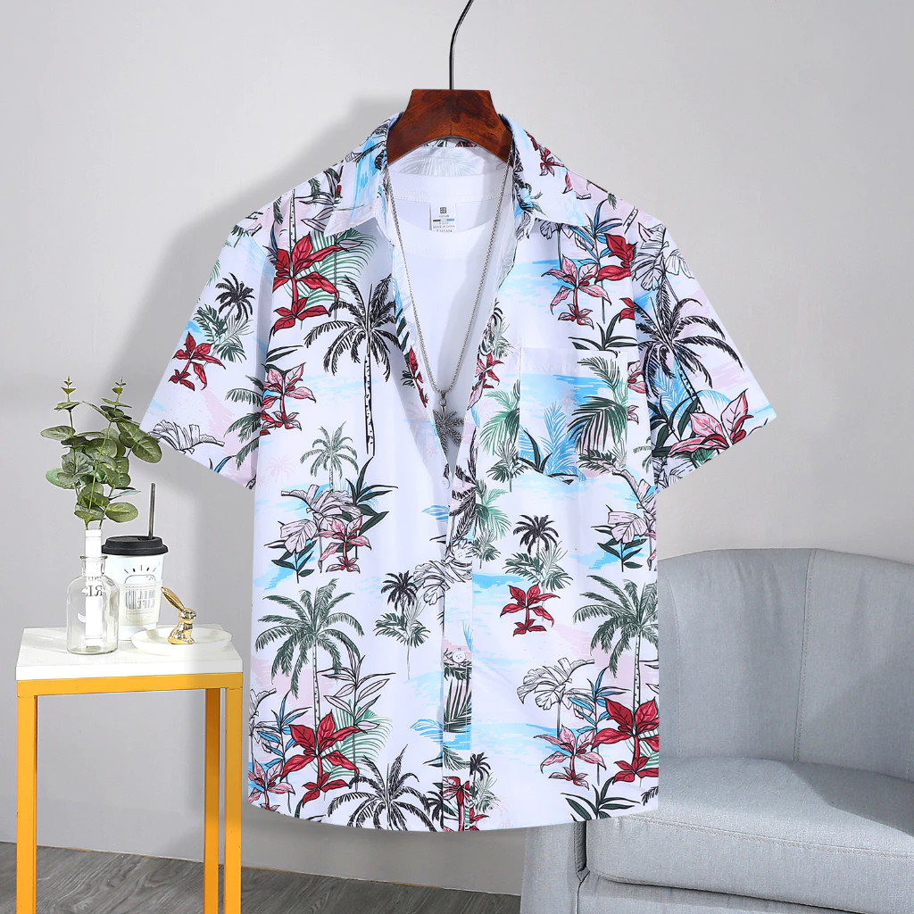 M-3XL Nam Retro Hoa Hawaii Áo Sơ Mi Nam Tay Ngắn M-3XL 100 Phong Cách
