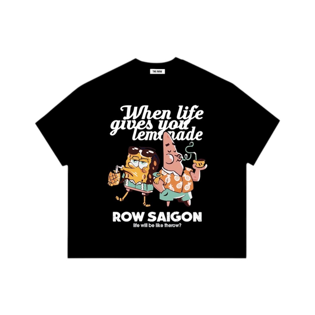 Áo Thun Big Boxy Local Brand THEROW Tay Ngắn Cotton "Patrick & Spongebob " Hoạt Hình Bọt Biển Unisex Nam Nữ Hot Trend | BigBuy360 - bigbuy360.vn