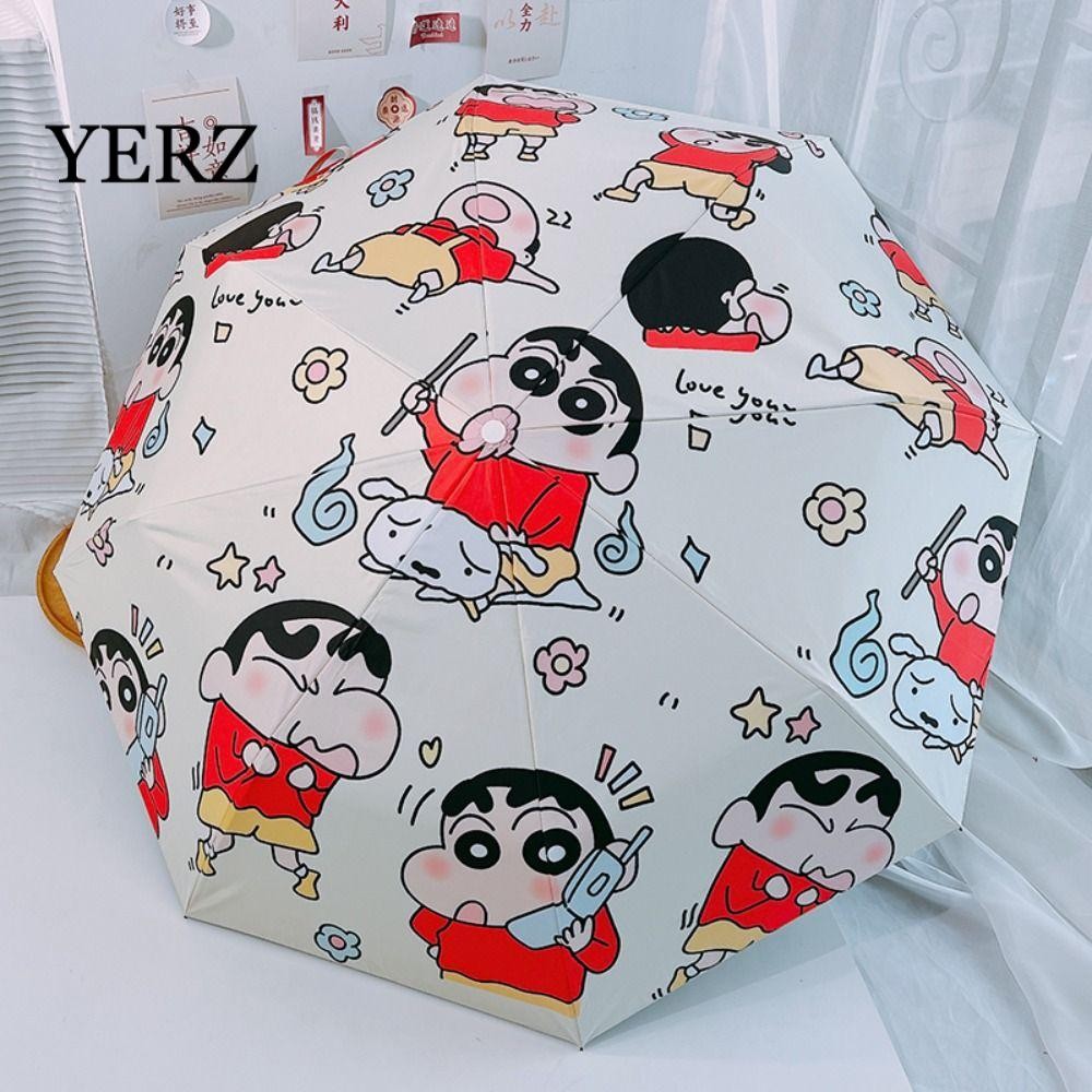 Ô dù YERZ Crayon Shin Chan, Ô chống tia cực tím in 8 vòng Shin Chan, Kawaii Nhẹ nắng và mưa Sử dụng 