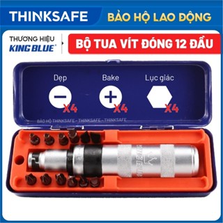  Bộ tua vít đóng 13 chi tiết KingBlue KV10-13 có thể đảo chiều siết và mở 12 mũi đóng các loại bake lục giác dẹp 