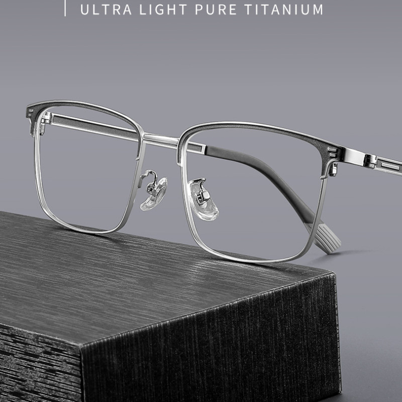 99032Jingyi Fashion Trend Eyebrow Frame Half-Frame Glasses Frame Men's Stylish Versatile Tech Men's 