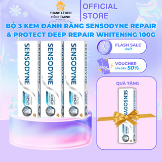 Bộ 3 Kem đánh răng SENSODYNE Repair & Protect Deep Repair Whitening 100g phục hồi, bảo vệ răng ê buốt và làm trắng răng