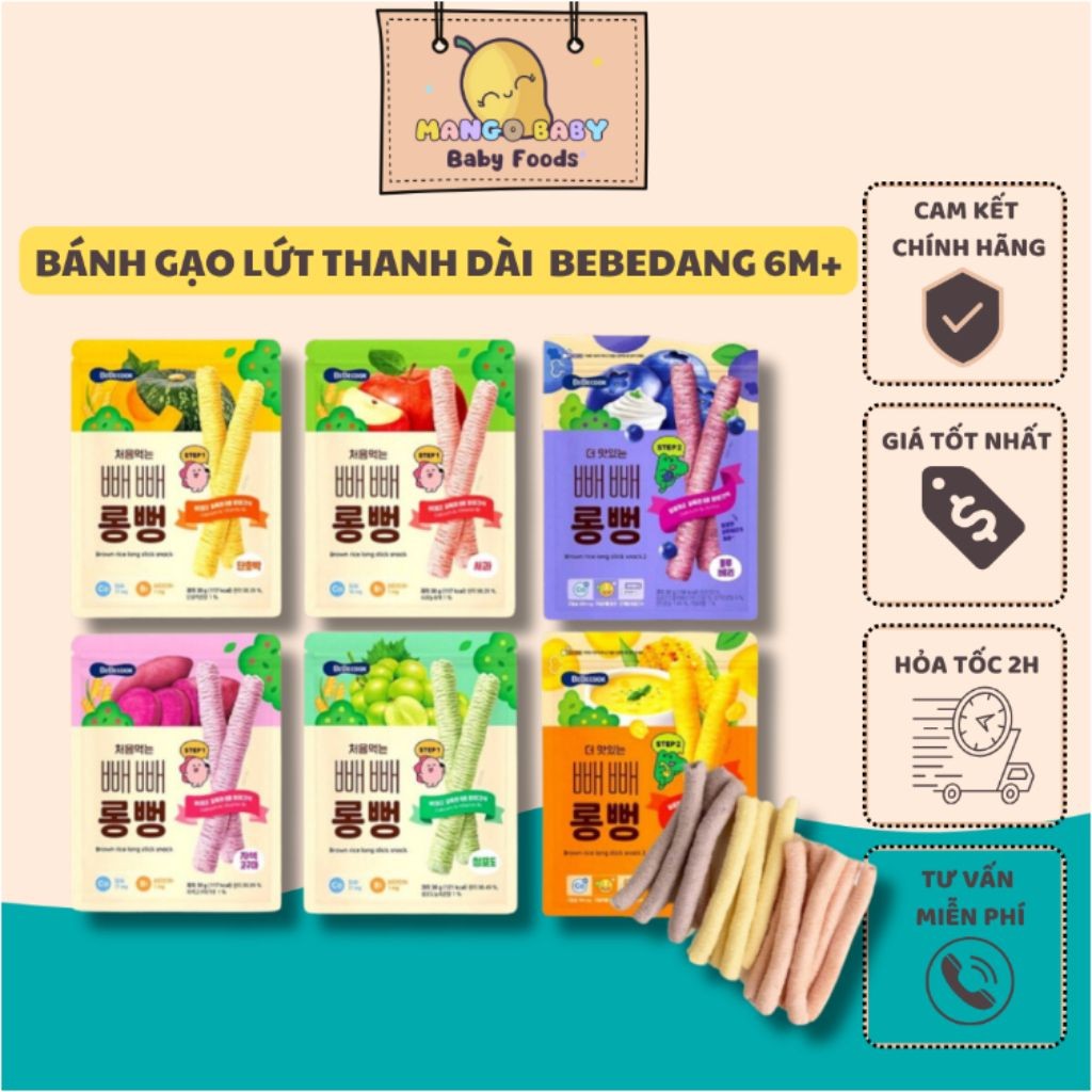 Bánh Gạo Lứt Ăn Dặm Thanh Dài BEBECOOK 30gr Cho Bé 6M+  - MangoBaBy