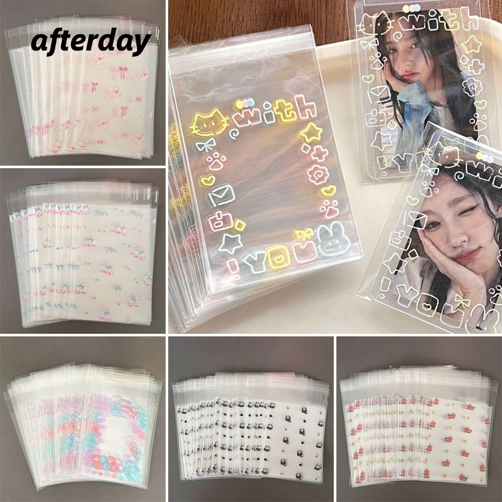 Túi kín AFTERDAY568, 50 chiếc Bao đựng thẻ quang điện Hộp đựng thẻ ảnh, Bao bì trong suốt tự dính Tú