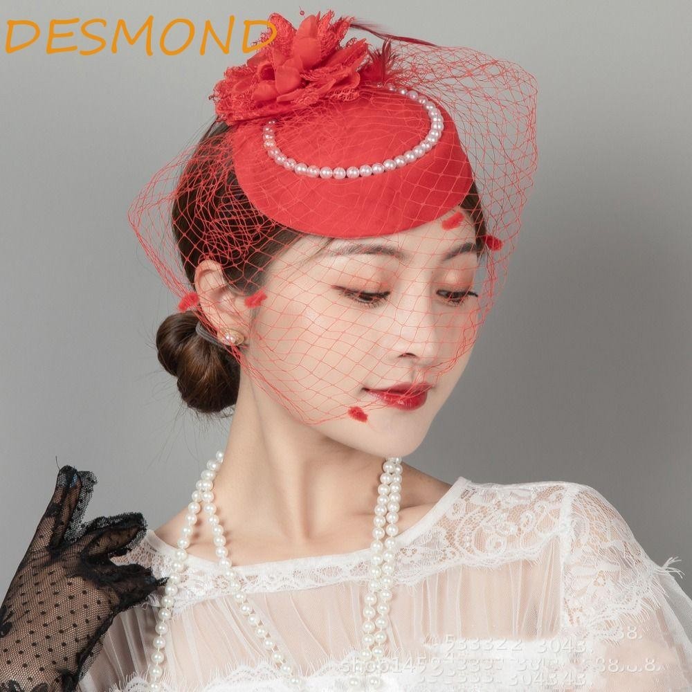 Desmond Birdcage Veil Mũ Quyến Rũ Dự Tiệc Phụ Kiện Kẹp Tóc Mặt nạ Lưới Thanh Lịch Retro Phụ Kiện Tóc